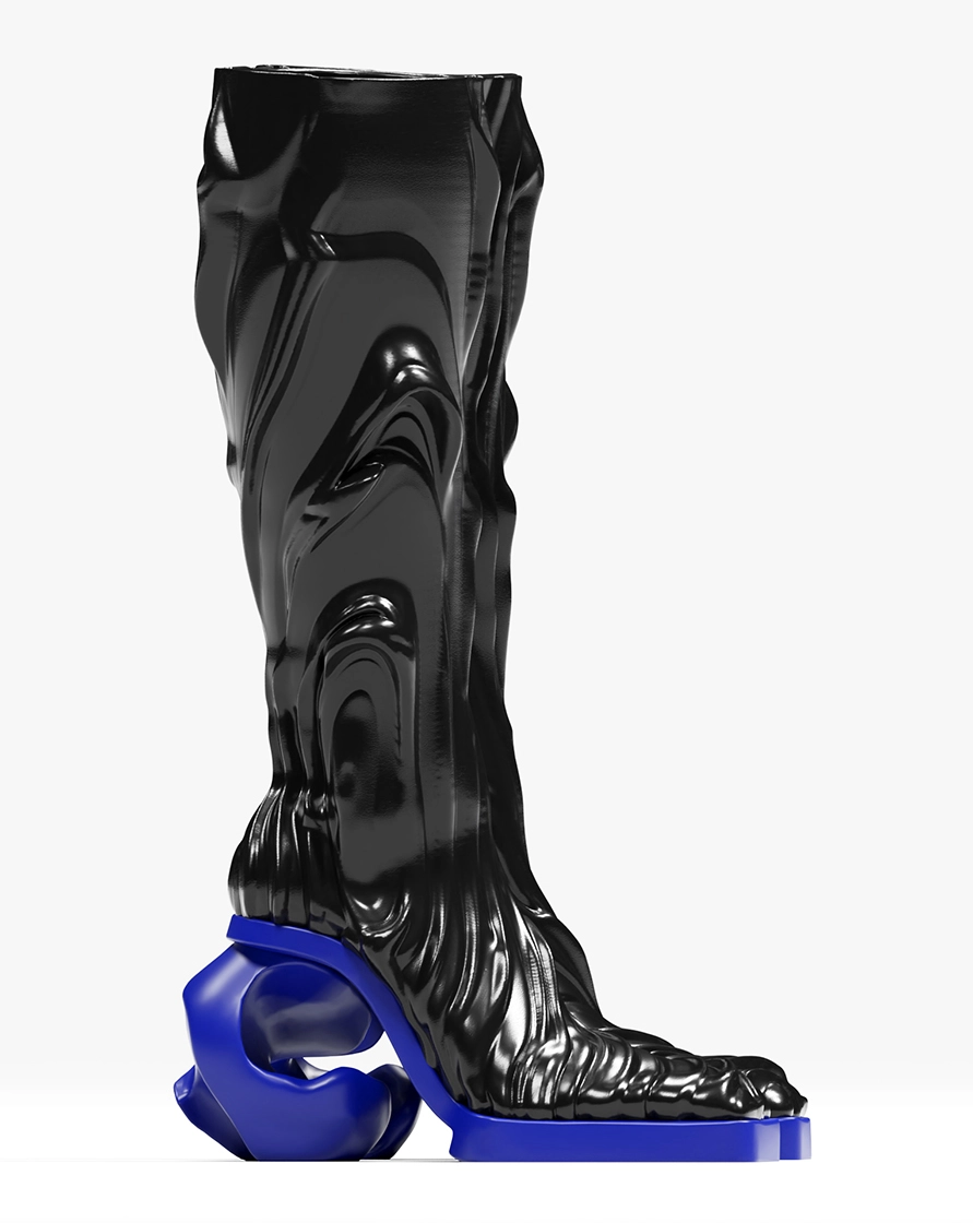 3d black boots profile